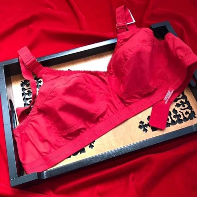 Picture of Indian guddi bra belt bra cotton bra full coverage bra - Bra Red