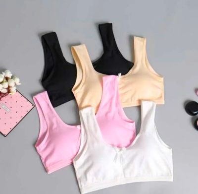 Picture of 2 pieces cotton sports bra for women Peach
