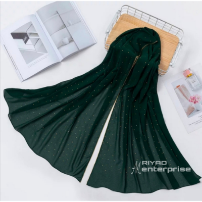 Picture of Full Coverage Stone Design Chiffon Georgette Hijab Malaysian