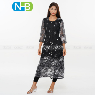 Picture of Unstitched linen high quality fabric exclusive fashionable stylish and comfortable kurti one piece