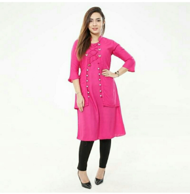 Picture of Readymade Linen High Fashionable Stylish And Comfortable kurtis one Piece - Kurti For Girls