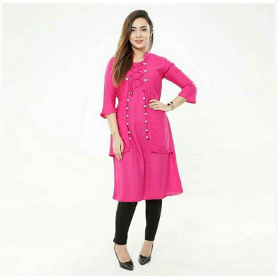 Picture of Readymade Linen High Fashionable Stylish And Comfortable kurtis one Piece - Kurti For Girls