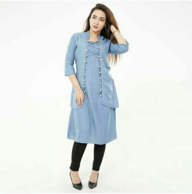 Picture of Readymade Linen High Fashionable Stylish And Comfortable kurtis one Piece - Kurti For Girls