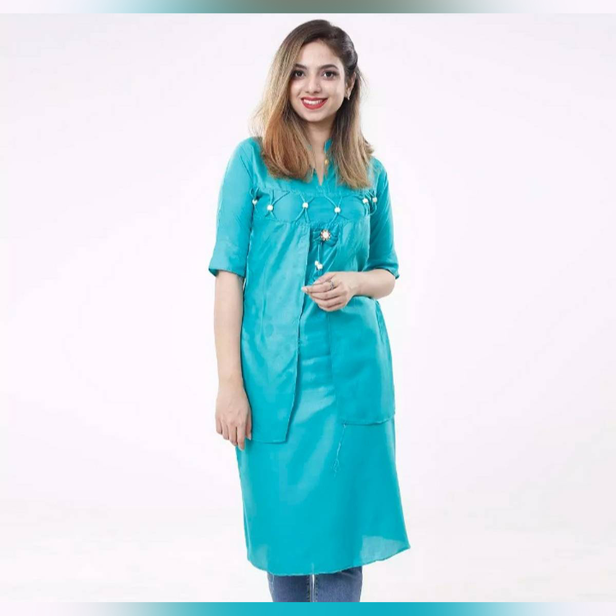 Picture of Unstitched linen high quality fabric exclusive fashionable stylish and comfortable kameez one piece
