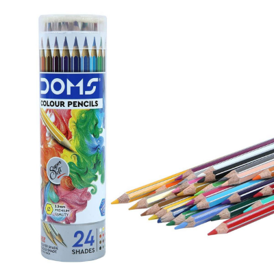 Picture of Doms 24 Colour Pencil Round Tin, Multicolor