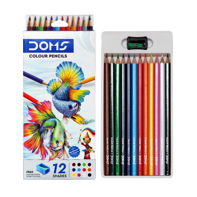 Picture of DOMS Full Size Color pencil - 12Pcs Free 1 Sharpner.