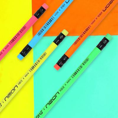 Picture of Doms Neon Rubber Tipped HB Graphite Pencils