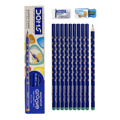 Picture of DOMS Groove Super Dark HB Graphite Pencils (Pack of 10)