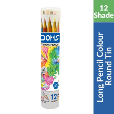Picture of Doms Non-Toxic Super Soft Colour Pencils in Round Tin Box - 12 Shades