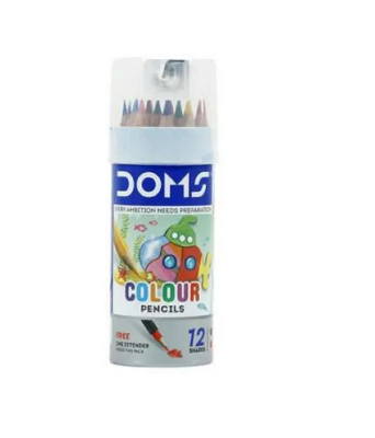 Picture of DOMS Colour Pencil 12 Shades Tin Pack – Half Size