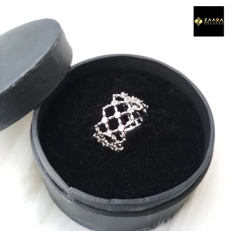 Buy Diamond Cut Ad Stone Gold and Silver Color Finger Ring for Women and Girls (Imported)-1 Piece   at Best Prices in Bangladesh