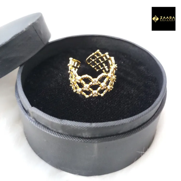 Buy Diamond Cut Ad Stone Gold and Silver Color Finger Ring for Women and Girls (Imported)-1 Piece   at Best Prices in Bangladesh