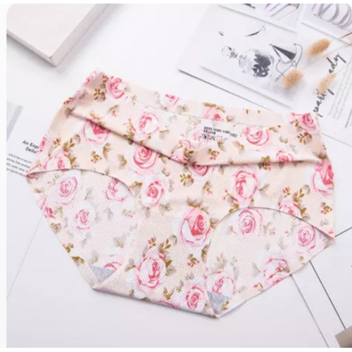 Picture of Premium Quality New Design Women Undergarments Printed Seamless Panty Soft and Comfortable Ice Silk Panty