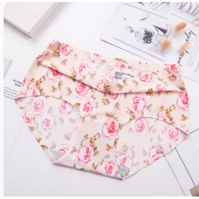 Picture of Premium Quality New Design Women Undergarments Printed Seamless Panty Soft and Comfortable Ice Silk Panty