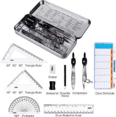 Picture of Deli	EG30695	Geometry set 9pcs/Metal box