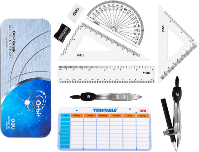 Picture of Deli	EG30695	Geometry set 9pcs/Metal box