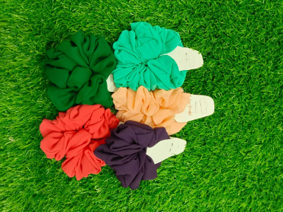 Picture of Silk Scrunchie Hair Band And braselet For Girls 5 Piece - Hair Band