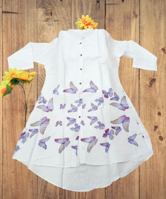 Picture of Full Sleeved Cotton Shirt In White women Shirt And Printed Shirt