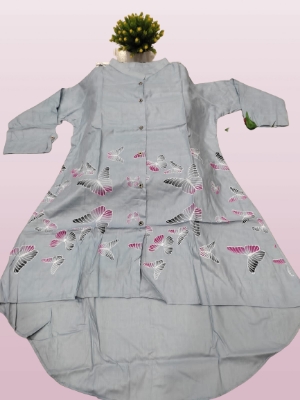 Picture of Full Sleeved Cotton Shirt In White women Shirt And Printed Shirt