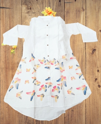 Picture of Full Sleeved Cotton Shirt In White women Shirt And Printed Shirt