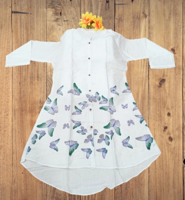 Picture of Full Sleeved Cotton Shirt In White women Shirt And Printed Shirt