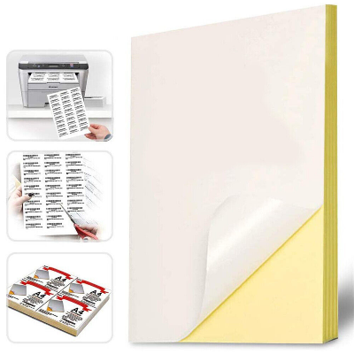 Picture of 50 Sheets A4 Glossy Self Adhesive Sticker Label Paper for Laser and Inkjet Printer