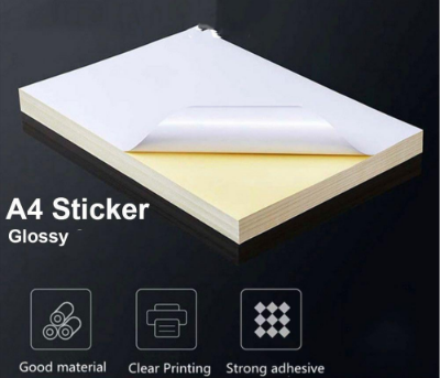 Picture of Premium Quality White Glossy Self Adhesive Sticker Paper 50 Pcs