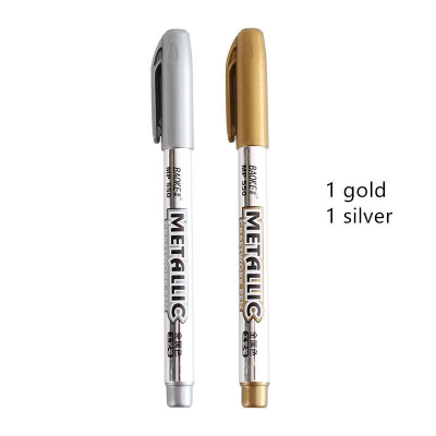 Picture of Baoke Metallic Color Marker Pen carftwork pen GOLD & SILVER