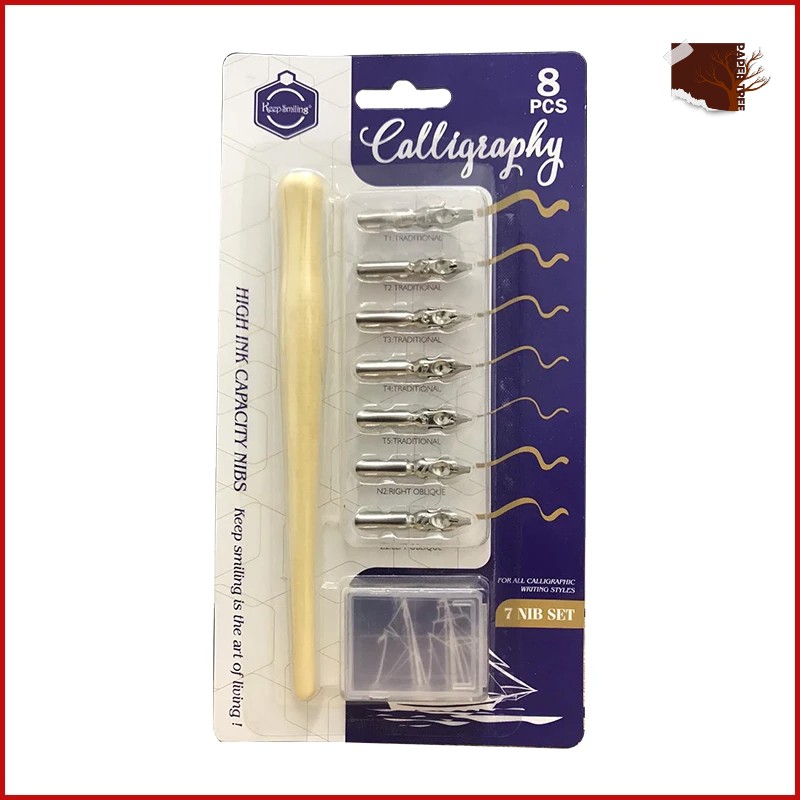 Picture of Keep Smiling Calligraphy Dip Pen  8 pcs set