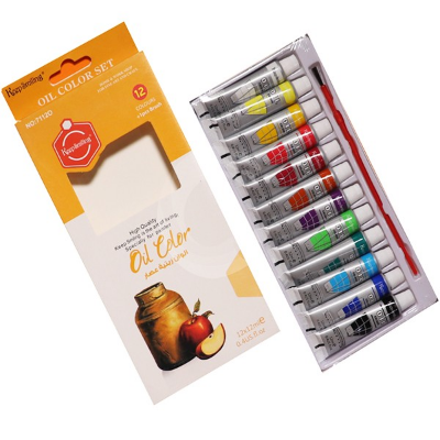 Picture of K.s oil color  with one brush 12 ml , 12 shade