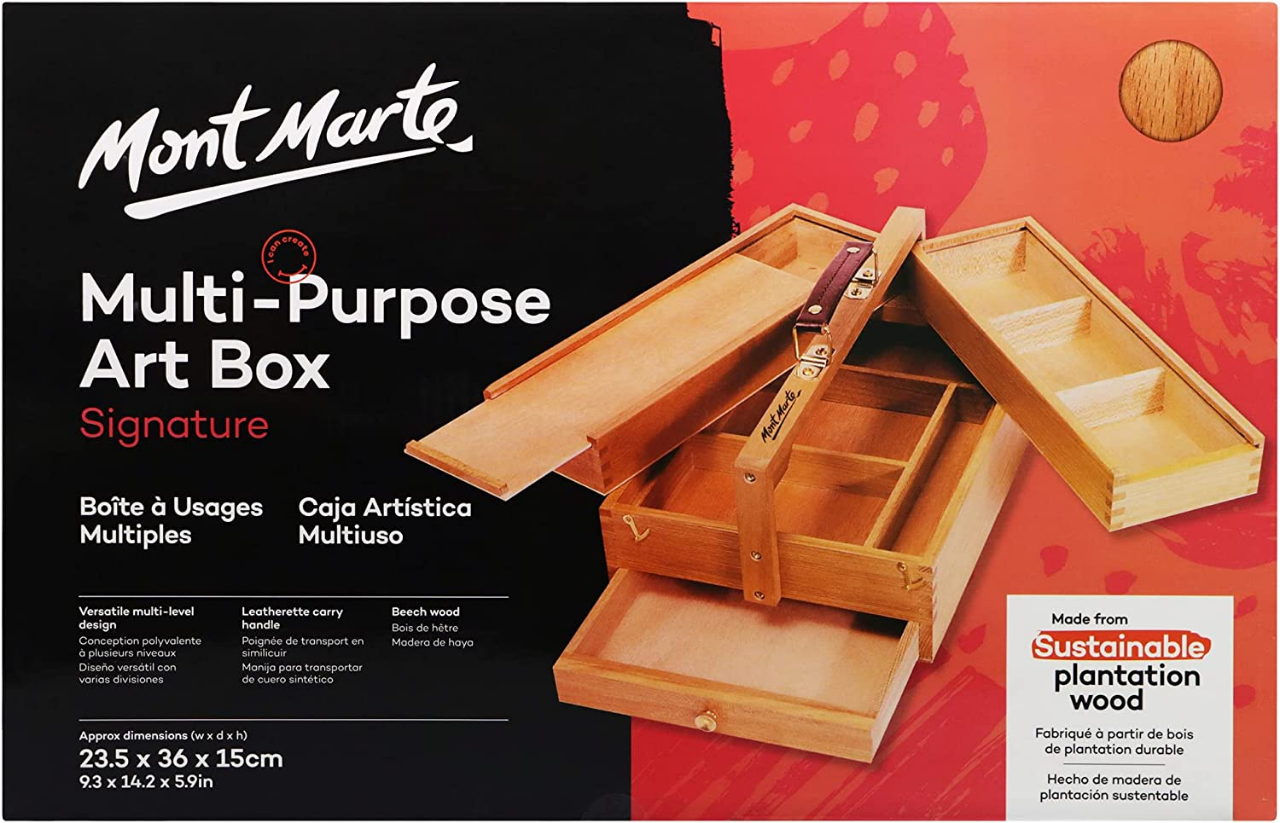 Picture of Mont Marte Multi-Purpose Art Box Wood Folding Paint Box