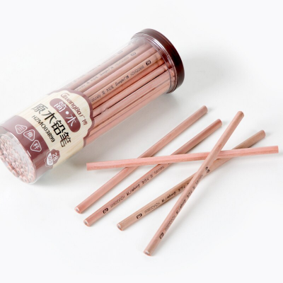 Picture of 50 pcs Guangbo 2B Pencil wood color with pencil jar.