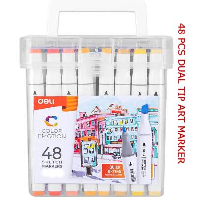 Picture of Deli 48 Pcs Instant Dry Dual Tip Art Markers