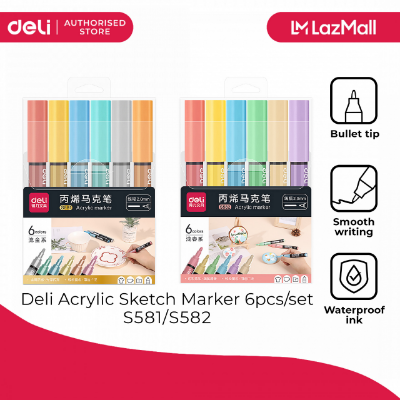 Picture of Deli S581 Metalic Acylic Marker 6 PCS SET