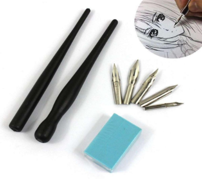 Picture of Dip Pen Set Manga Comics Art G pen set- 5 nibs 2 Body handle Anime Art Tools Cartoon Art Ink Pen