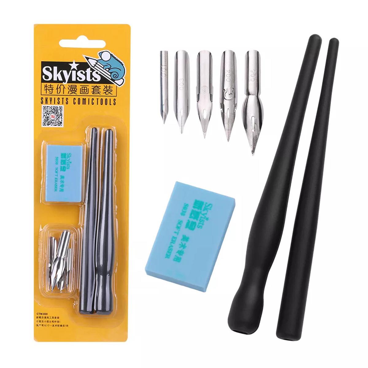 Picture of Dip Pen Set Manga Comics Art G pen set- 5 nibs 2 Body handle Anime Art Tools Cartoon Art Ink Pen