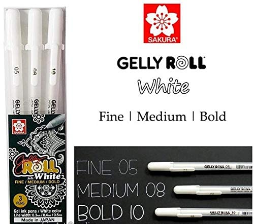 Picture of Sakura Gelly Roll Pen White  Fine/Medium/Bold 3 Pen Set