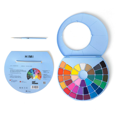 Picture of HIMI 24 Colors Solid Watercolor Cake Portable Metal Box