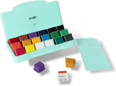 Picture of HIMI Miya Gouache Paint Set 18 Colors  30ml Unique Jelly Cup Design