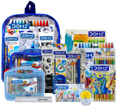 Doms Smart Stationery & Art Kit with Transparent Zipper Bag