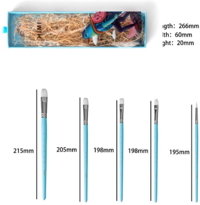 Picture of HIMI Paint Brushes Set 5 Pcs Flat