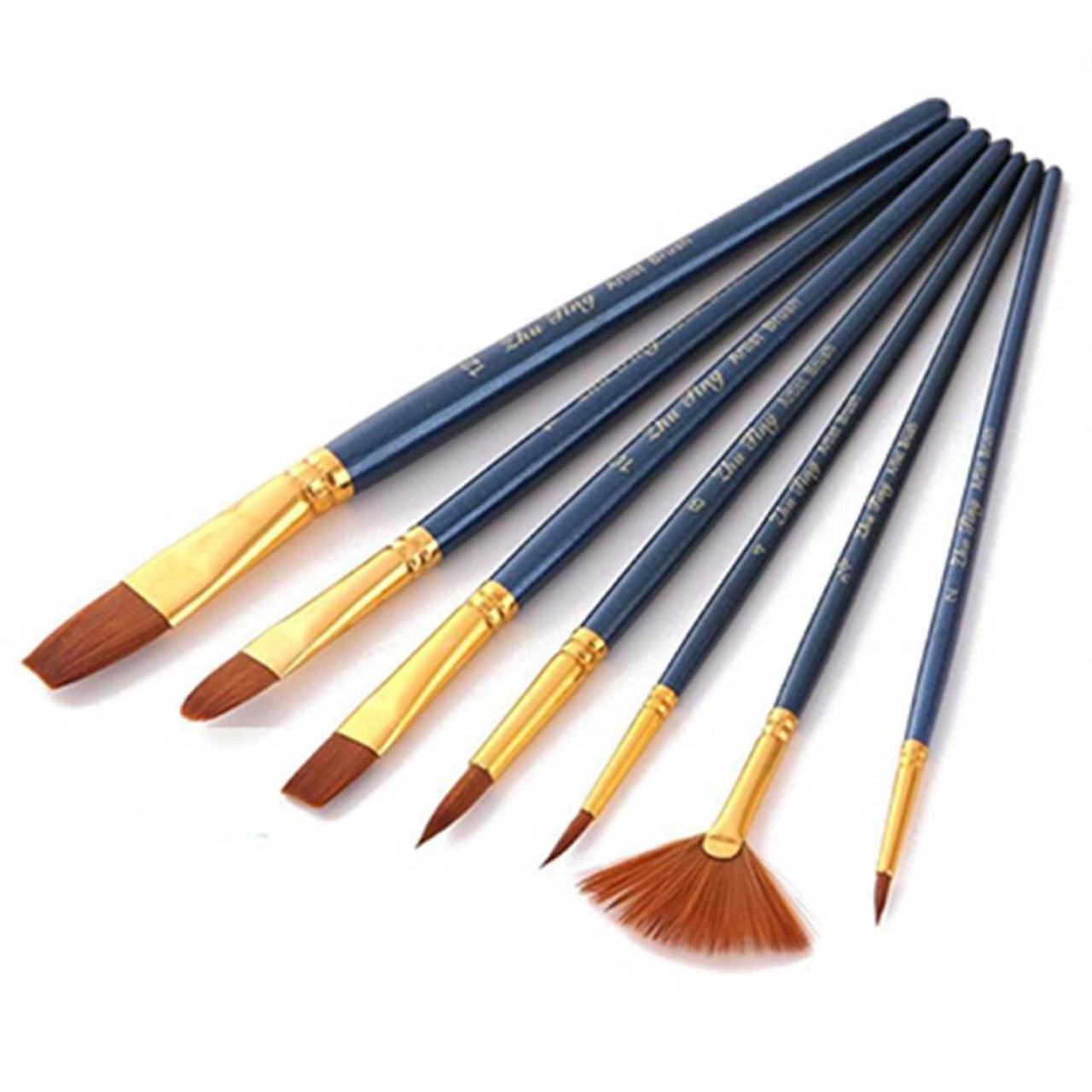 Picture of Keep Smiling Artist Brush Set 7 Pieces Nylon Hair Artist Brushes 8070