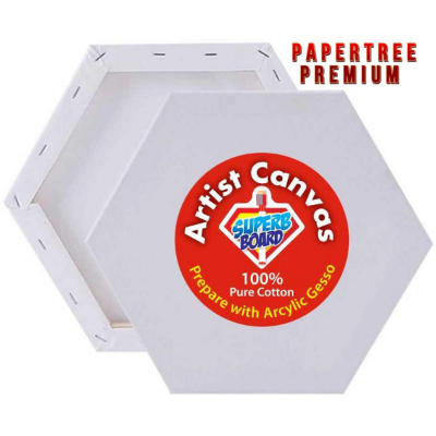Picture of Premium Quality White Hexagon canvas  6x6 inch