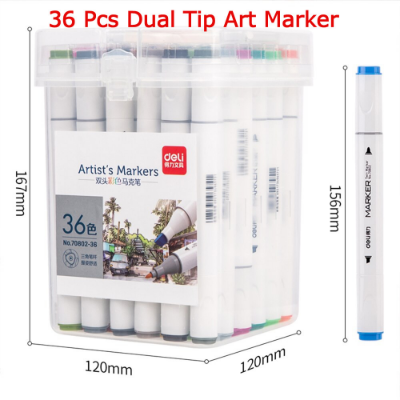 Picture of Deli 36 Pcs Instant Dry Dual Tip Art Markers