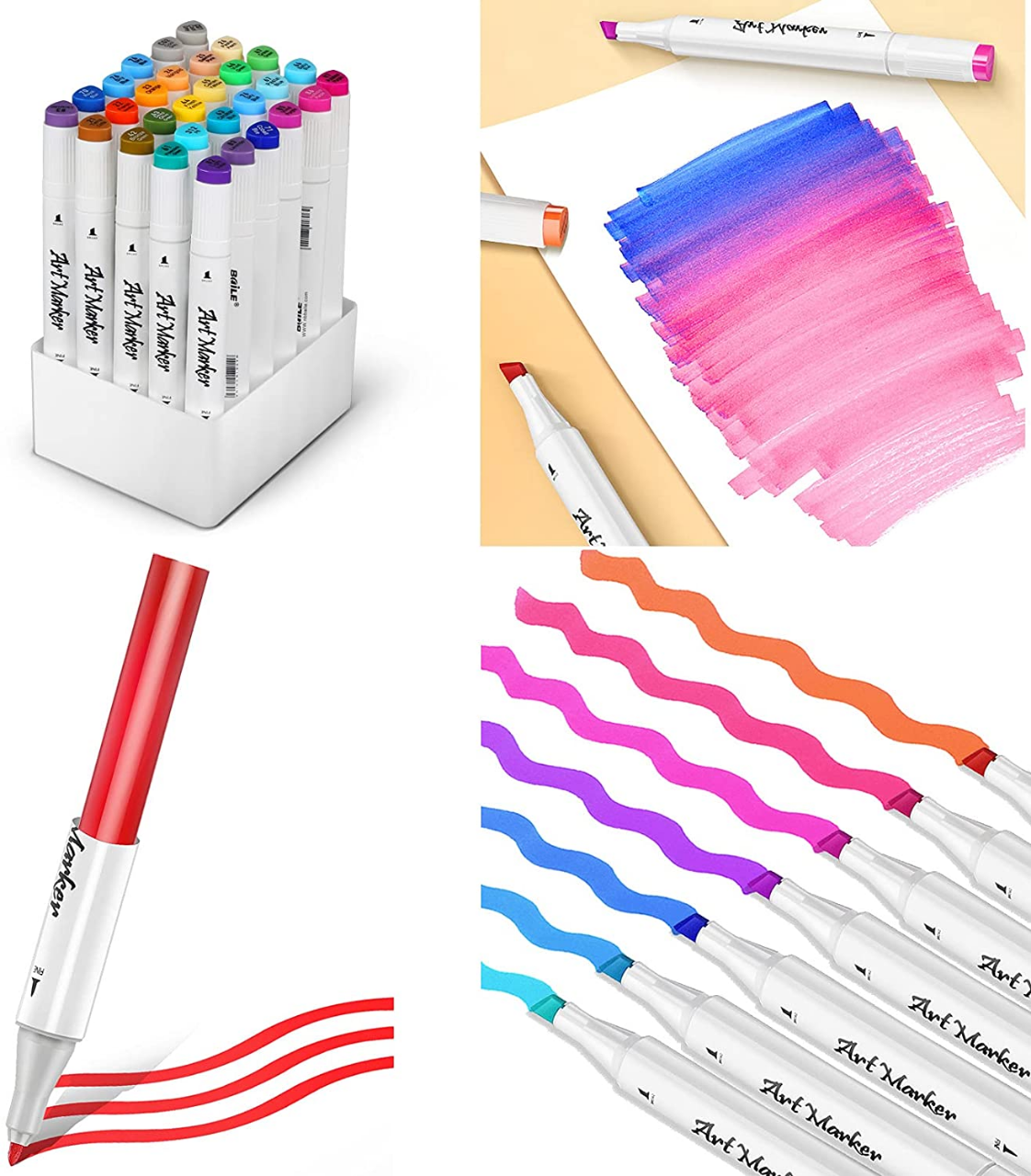 Picture of Deli 60 Colors Instant Dry Dual Tip Art Markers