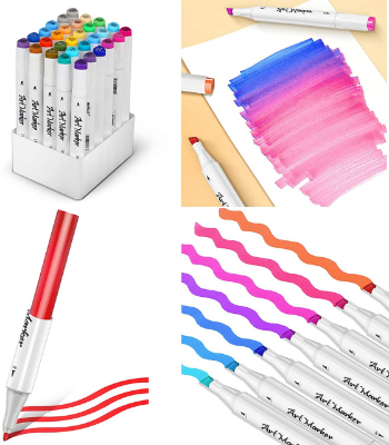 Picture of Deli 60 Colors Instant Dry Dual Tip Art Markers