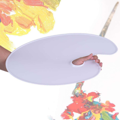 Picture of Acrylic Palette Oval Paint Tray Mixing Palette for DIY Craft Professional Art Painting