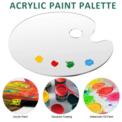 Picture of Acrylic Palette Oval Paint Tray Mixing Palette for DIY Craft Professional Art Painting