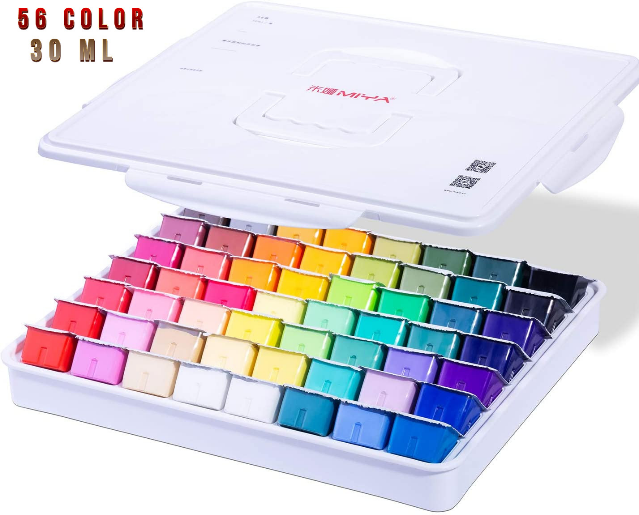 Picture of HiMi Miya Gouache Paint Set  56 Colors x 30ml Unique Jelly Cup Design