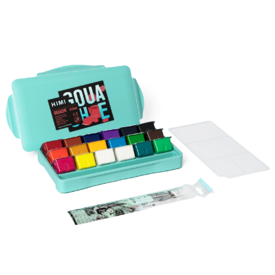 Picture of HIMI MiYa Gouache Paint Set of 18 Colors×30ml with paint Brushes